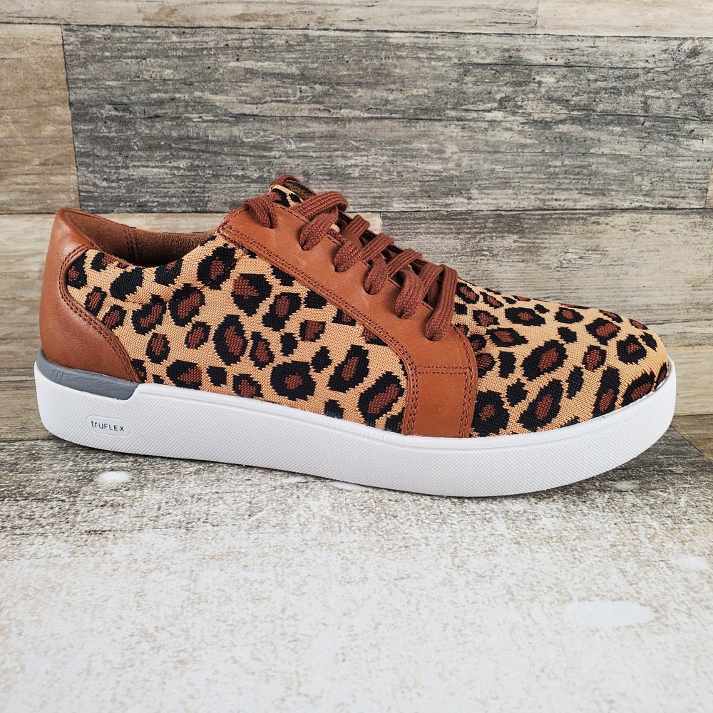 Rockport Works Parissa Womens Work Shoes Sz 7.5 W Brown Leopard Print Steel Toe